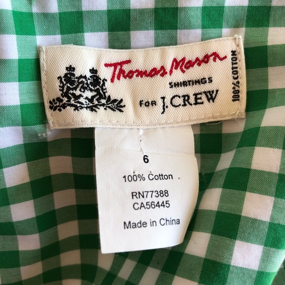 Thomas Mason for J Crew Gingham Button Up Down - Picture 4 of 4
